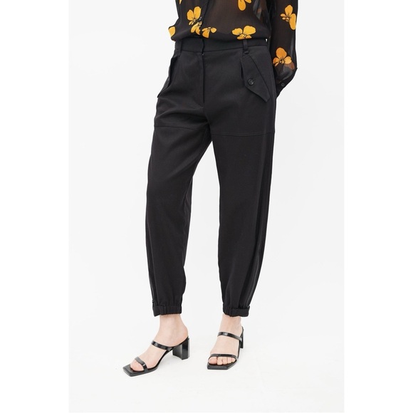 Nili Lotan Black Arliss Utility Cargo Jogger Pants Womens Zip Ankles - Picture 3 of 9